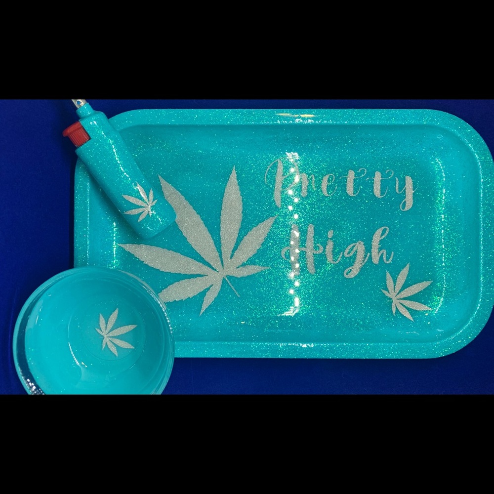 Custom Pretty High rolling tray set